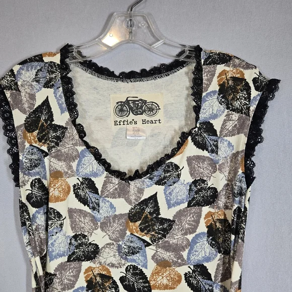 Effie's Heart Women's Fit & Flare Retro Dress Fall Leaf Print Pockets Size L - Picture 6 of 13